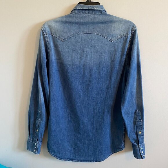 Replay Blue Jeans Denim Shirt with Turquoise Buttons - Picture 5 of 10